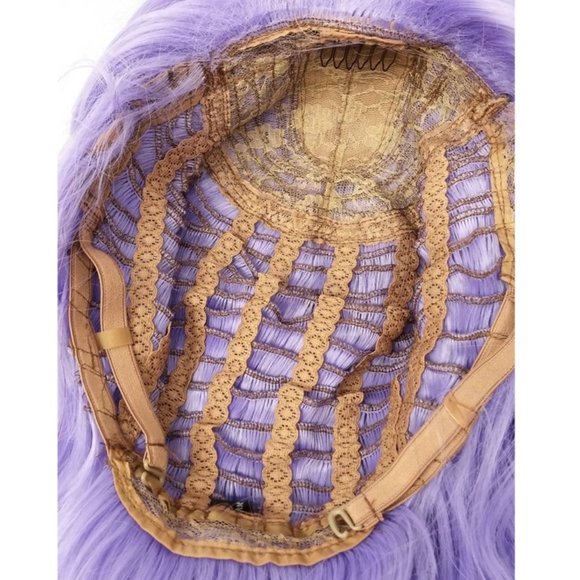 Light Purple Color Wavy Wig with Bangs 17\